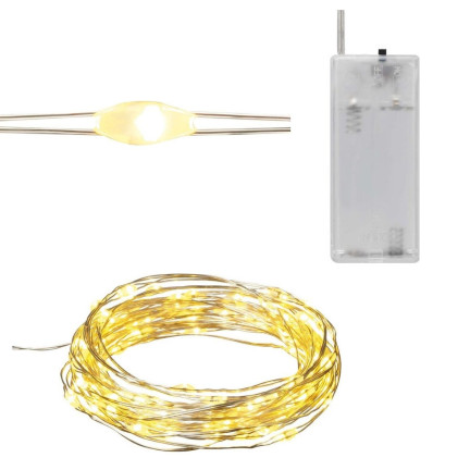 TG63176-2 LAMPKI DRUCIK 20 LED ŚWIATŁO CIEPŁE KROPELKI ŚWIATEŁKA GIRLANDA NA BATERIE