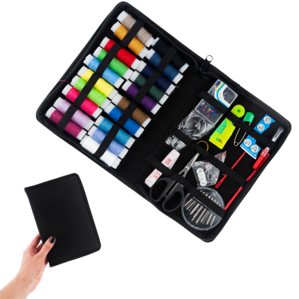 TG63649 ZESTAW KRAWIECKI PRZYBORNIK DO SZYCIA AKCESORIA XL NICI IGŁY miarka + ETUI