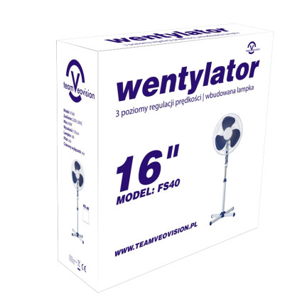 ZW41 WENTYLATOR WIATRAK DUŻY STOJĄCY PODŁOGOWY REGULOWANY OSCYLACJA 230V