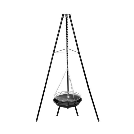 TG72009 TRÓJNÓG Z RUSZTEM GRILL OGRODOWY PALENISKO OGRODOWE GRILL WISZĄCY