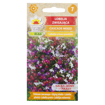 R5837 LOBELIA ZWISAJĄCA CASCADE MIXED 0,1G NASIONA KWIATÓW LOBELII MIESZANKA