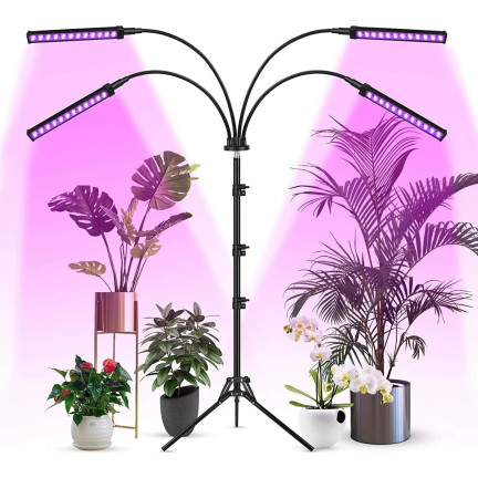 IM012 LAMPA DO WZROSTU ROŚLIN DOŚWIETLANIA DUŻA 4 PANELE PILOT TIMER STOJAK