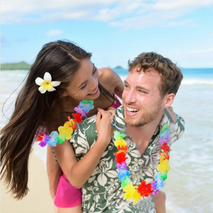TG53706 KWIATY HAWAJSKIE NASZYJNIK HAWAJSKI GIRLANDA HAWAJE ALOHA GIRLANDY