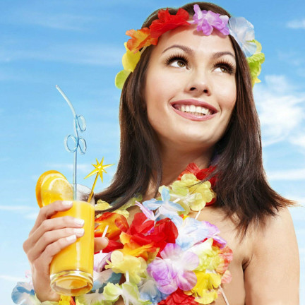 TG53706 KWIATY HAWAJSKIE NASZYJNIK HAWAJSKI GIRLANDA HAWAJE ALOHA GIRLANDY