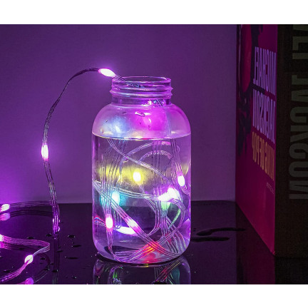 Lampki choinkowe led smart, 100l, multikolor, z pilotem, USB, 10+0,6m