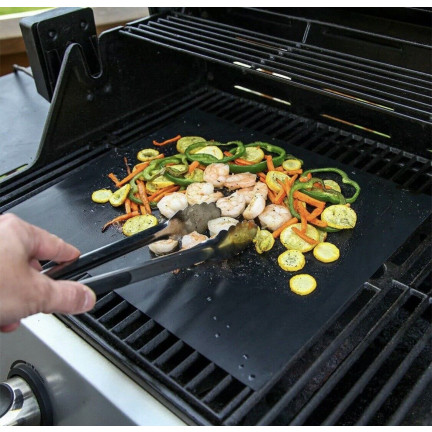 TD39 BBQ zestaw 10 mat grillowych, mata 40x33cm, maty na grilla do pieczenia wielorazowe