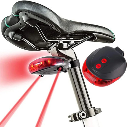 HH74 LAMPKA ROWEROWA LASEROWA 5 LED LASER