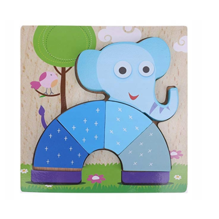 TG50028 PUZZLE DREWNIANE SŁOŃ UKŁADANKA klocki edukacyjne