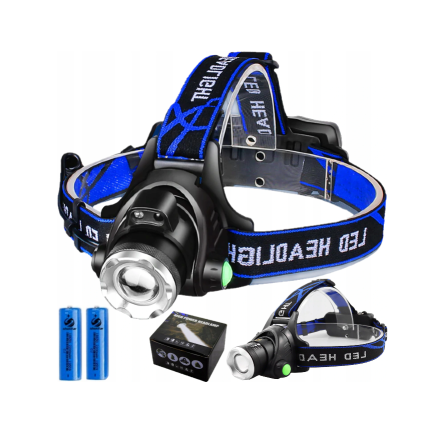 XA121 LATARKA CZOŁOWA LED ZOOM CREE XML T6 CZOŁÓWKA MOC akumulator + ładowarka