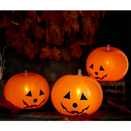 TG74159 BALONY HALLOWEEN LED 5SZT DYNIE ŚWIECĄCE DEKORACJE POMARAŃCZOWE