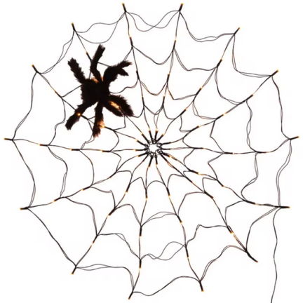 TG73019-1 PAJĘCZYNA 70 LED SZTUCZNA HALLOWEEN ŚWIECĄCA LAMPKI POMARAŃCZOWA