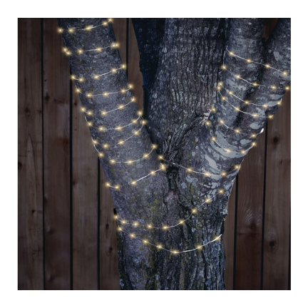 TG64619 Lampki druciki, solarne ogrodowe, drucik 100 led ciepłe