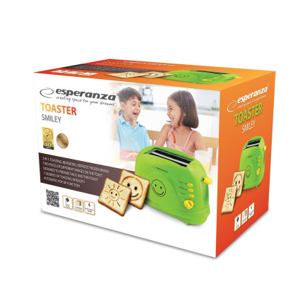 ES144Z TOSTER OPIEKACZ DO KANAPEK GRZANEK 750W DLA DZIECI SMILEY