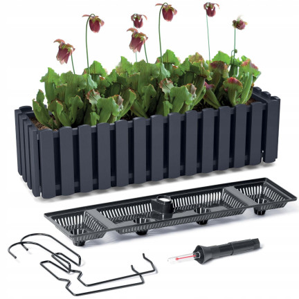 DDEF600W-S433 SKRZYNKA BALKONOWA DONICZKA 58cm Z UCHWYTAMI ANTRACYT miernik wilgoci