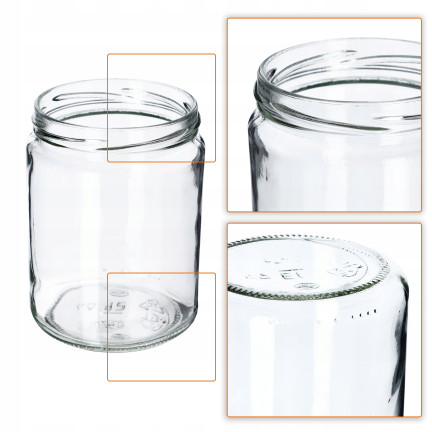 PAC500/82 SŁOIK SŁOIKI SZKLANE 500 ml na PRZETWORY OGÓRKI MIÓD NALEWKI SOSY FI82