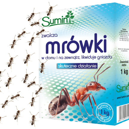 SUM17 Proszek granulat na mrówki, Sumin 1kg, zwalcza mrówki, likwiduje gniazda