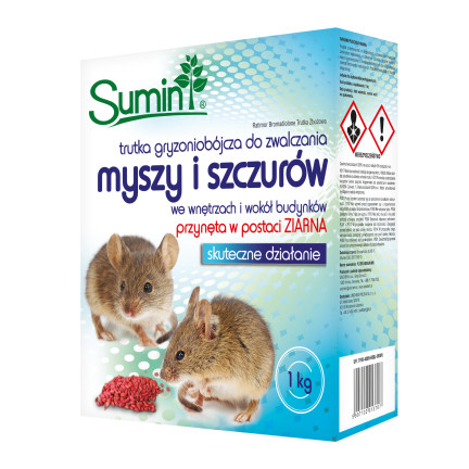 SUM59 SUMIN TRUTKA TRUCIZNA PRZECIW MYSZOM SZCZUROM ZBOŻOWA GRYZONIOBÓJCZA 1KG