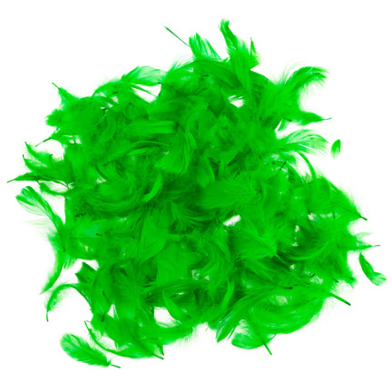TG35906-4 Piórka ozdobne, pióra dekoracyjne, 10g zielone jasne do rękodzieła, ozdoby wielkanocne