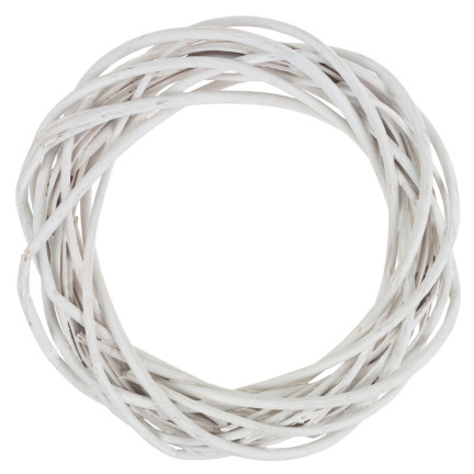 TG36607-1 WIANEK WIKLINOWY WIKLINA BIAŁY RATTAN 20CM STROIK DEKOR BAZA DO STROIKÓW