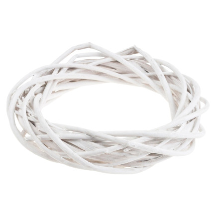 TG36606-1 WIANEK WIKLINOWY WIKLINA BIAŁY RATTAN 25CM STROIK DEKOR BAZA DO STROIKÓW