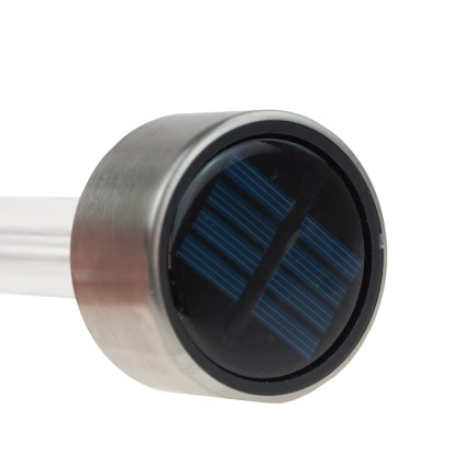 TG60448 Lampka solarna, lampa ogrodowa wbijana led, transparentna, słupek solar z czujnikiem