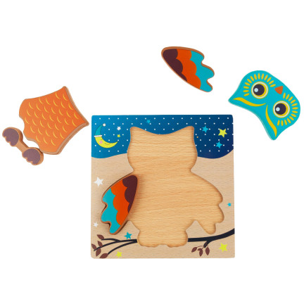 TG50029 KLOCKI PUZZLE DREWNIANE SOWA UKŁADANKA LOGICZNA EDUKACYJNA DLA DZIECI