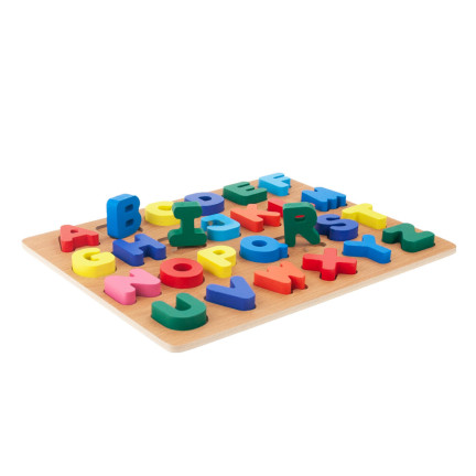 TG50035 Puzzle literki drewniane, układanka z alfabetem, do nauki, edukacyjne