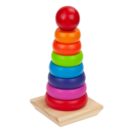 TG50038 PIRAMIDKA SORTER Montessori WIEŻA KLOCKI DREWNIANE