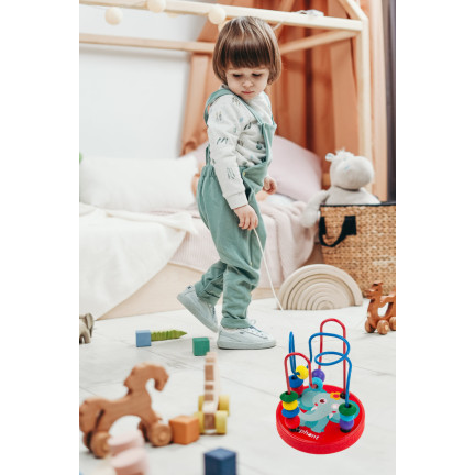 TG50048 SPIRALA DREWNIANA KORALIKI PRZEPLATANKA MULA ZABAWKA EDUKACYJNA MONTESSORI