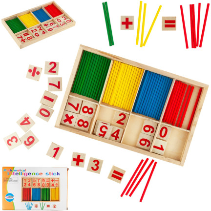 TG50050 Zestaw matematyczny, patyczki drewniane, zestaw do nauki liczenia, matematyka