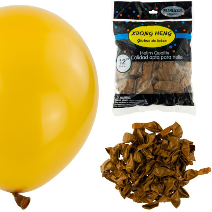 TG53243-1 BALONY METALICZNE ZŁOTE ŚLUB URODZINY KOMUNIA ZESTAW 100SZT. METALIK