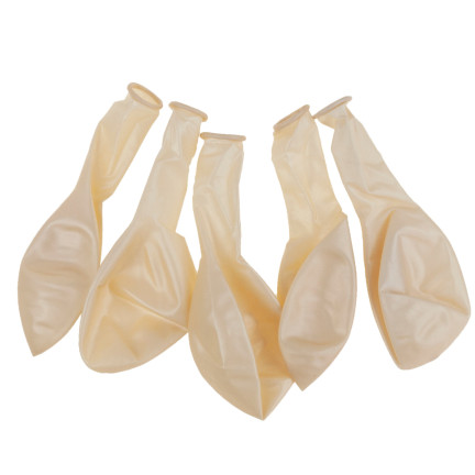 TG53244B BALONY METALICZNE 5SZT BIAŁE ECRU ŚLUB PERŁOWE
