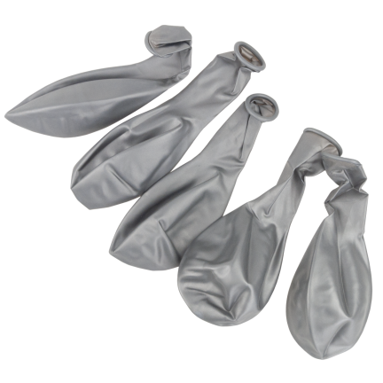 TG53244E BALONY METALICZNE 5SZT SZARE CHROMOWANE URODZINY