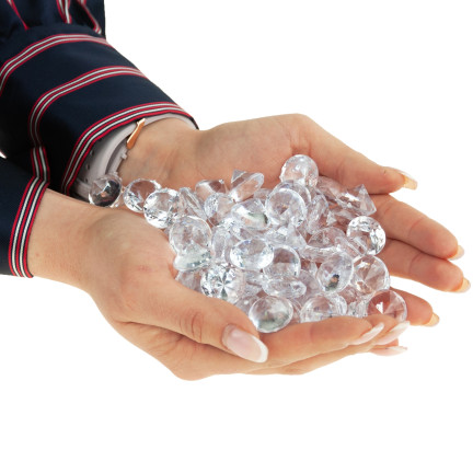 TG55062 DIAMENTOWE KAMYCZKI KRYSZTAŁKI DEKORACYJNE KONFETTI PRZEZROCZYSTE DIAMENTY