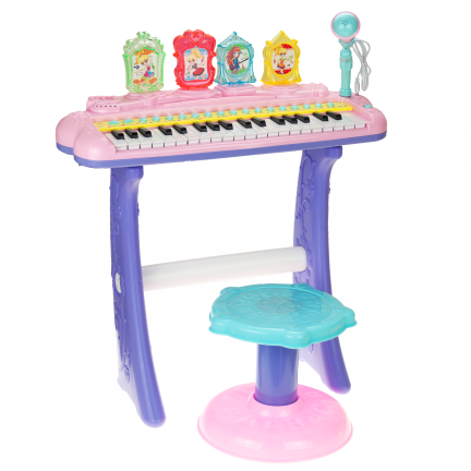 TG55491-1 PIANINO ORGANKI KEYBOARD DLA DZIECI Z TABORETEM i Mikrofonem rozowy
