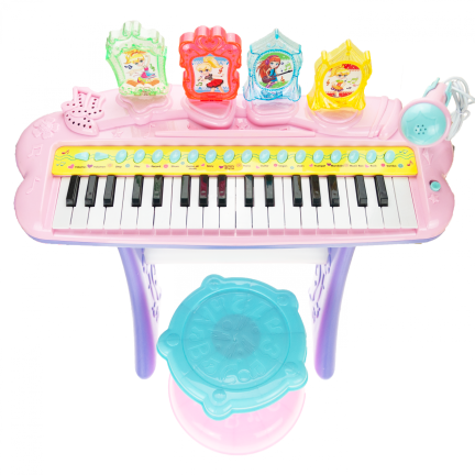 TG55491-1 PIANINO ORGANKI KEYBOARD DLA DZIECI Z TABORETEM i Mikrofonem rozowy