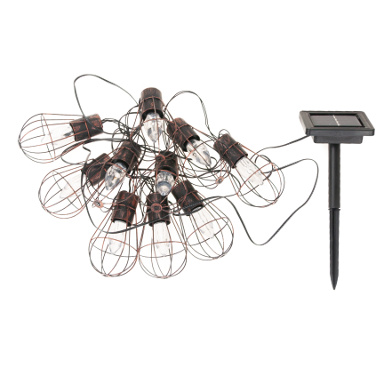 TG60432 Lampki solarne 10 led, loft, druciane, ogrodowe lampki, girlanda na balkon