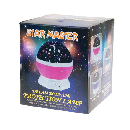TG56632-2 LAMPKA NOCNA PROJEKTOR GWIAZD NIEBA OBROTOWA 360 RÓŻ