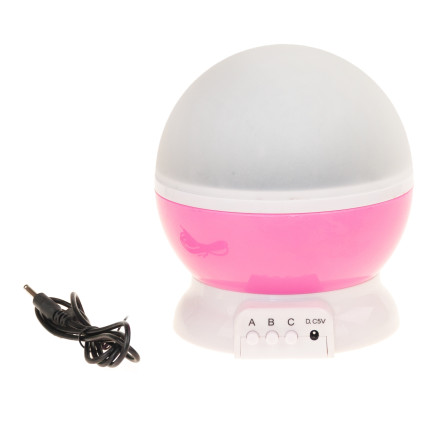 TG56632-2 LAMPKA NOCNA PROJEKTOR GWIAZD NIEBA OBROTOWA 360 RÓŻ