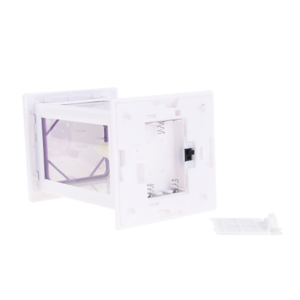 Latarnia lampion led, biała, na baterie, ciepłe światło, imituje płomień, z rączką, wysokość 17cm