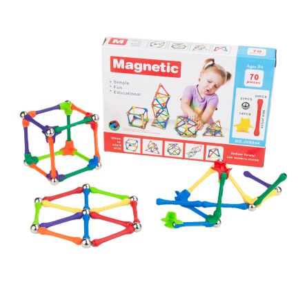 TG59932 KLOCKI MAGNETYCZNE KONSTRUKCYJNE EDUKACYJNE 70 EL. UKŁADANKA