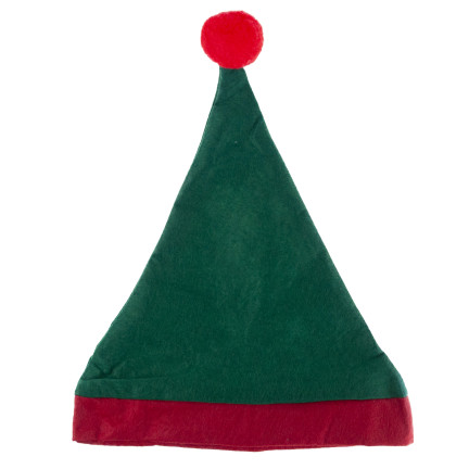 Czapka elfa, świąteczna czapeczka, uniwersalna, zielono-czerwona, 1szt.