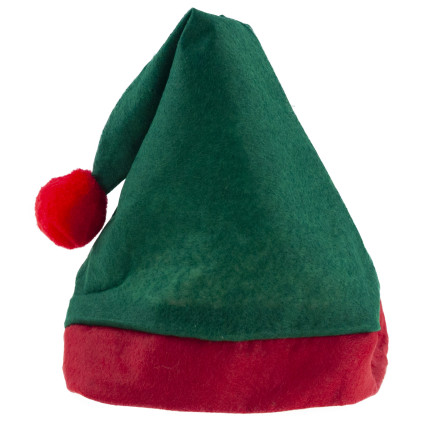Czapka elfa, świąteczna czapeczka, uniwersalna, zielono-czerwona, 1szt.