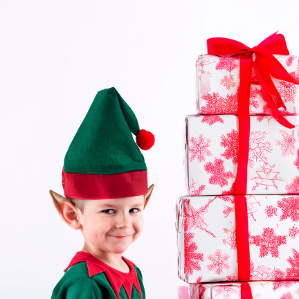 Czapka elfa, świąteczna czapeczka, uniwersalna, zielono-czerwona, 1szt.
