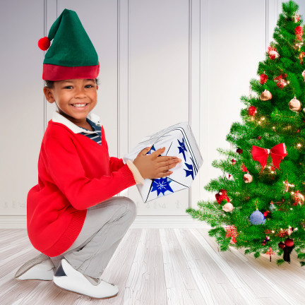 Czapka elfa, świąteczna czapeczka, uniwersalna, zielono-czerwona, 1szt.