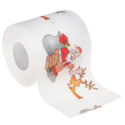 TG63141-4 ŚWIĄTECZNY PAPIER TOALETOWY MIKOŁAJE I RENIFERY na prezent OZDOBNA ŁAZIENKI