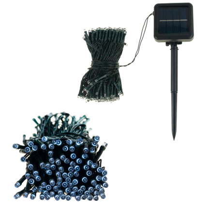 TG63191-1 LAMPKI choinkowe 200 LED SOLARNE ZIMNY BIAŁY ZEWNĘTRZNE ŚWIĄTECZNE WBIJANE