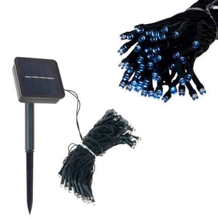 TG63193-1 LAMPKI CHOINKOWE SOLARNE 500 LED 52m GIRLANDA ZIMNE BIAŁE 8 FUNKCJI