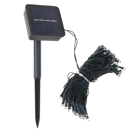 TG63193-1 LAMPKI CHOINKOWE SOLARNE 500 LED 52m GIRLANDA ZIMNE BIAŁE 8 FUNKCJI