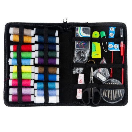TG63649 ZESTAW KRAWIECKI PRZYBORNIK DO SZYCIA AKCESORIA XL NICI IGŁY miarka + ETUI